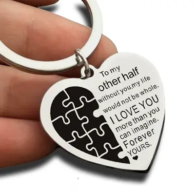 Stainless Steel Key Chain Keyring Heart I Love You Message Valentine's Day Gift  • £3.49