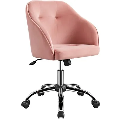 Modern Velvet Home Office Chair Makeup Chair 360° Swivel Computer Chair Mid Back • $67.99