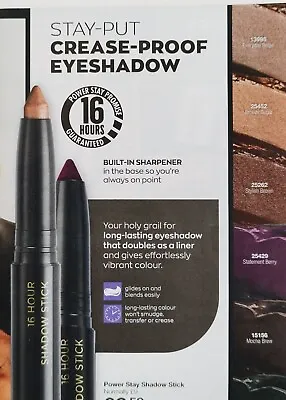 Avon Power Stay 16 Hours Eye Shadow StickVarious Shades Brand New & Boxed  • £4.99
