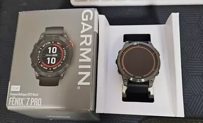 Garmin FENIX 7 PRO SOLAR Slate Gray W/Black Band GPS Smartwatch 010-02777-00 Sw1 • $764.95