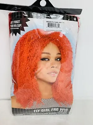 Fly Girl Red Afro Wig  FUN HALLOWEEN 60s 70s DISCO CLOWN COSTUME PARTY CURLY FRO • $9.99