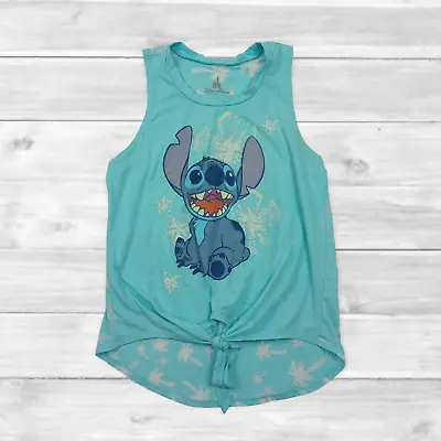 Disney Parks Stitch Juniors Light Blue Graphic Tank Top Size L • $16.02