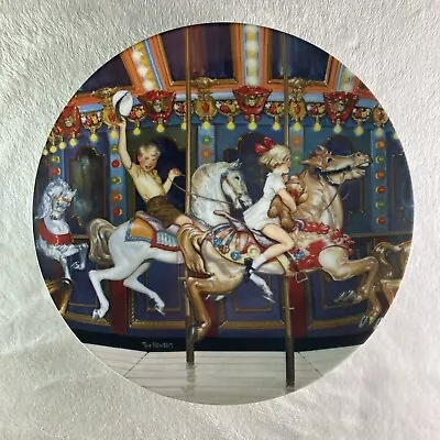 CAROUSEL Plate The Carnival #2 Tom Newsom Signature Collection Flying Horses • $9.95