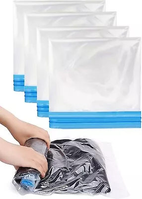 £13.49 • Buy Roll Up Storage Bags For Travel, 4 Pack Medium 60x40cm Compression Bags For S...