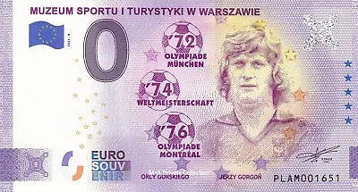£5.20 • Buy 0 Euro Note POLIA - MUZEUM SPORTU #09 JERZY GORGOŃ Football World Cup, PLAM-2021-9