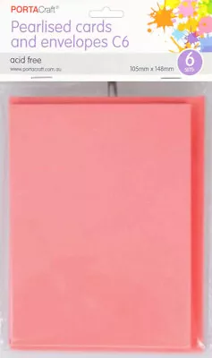 Pearlise Card & Envelope C6 6pk Pink (Product # 058893) • $3.30