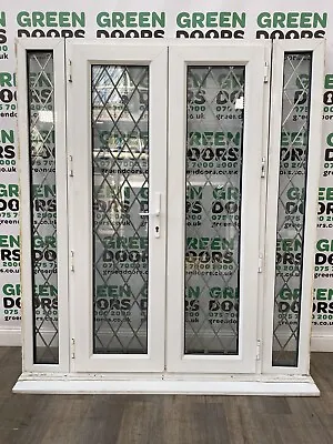 Upvc French Doors Leaded External Exterior With Side Lights Used White Pvcu Pvc • £499.95