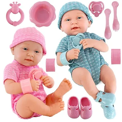 Newborn Baby Dolls 14  Realistic Boy Or Girl Pink Blue Outfit Dummy Accessories • £14.99