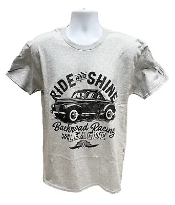 Moonshine Ride & Shine Backyard Racing League Nascar Gray T-Shirt • $25.95