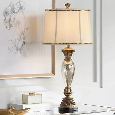 Alsace Traditional Table Lamp 32 1/2  Tall Mercury Glass Golden Bronze Bedroom • $119.99