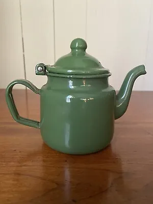 Vintage Green Enamelware Teapot- 1 Cup • $19.95