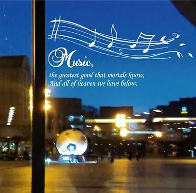 Music Notes Fancy Writing Quotes Mural Wall Art Decals Window Decoration Sticker • £7.99