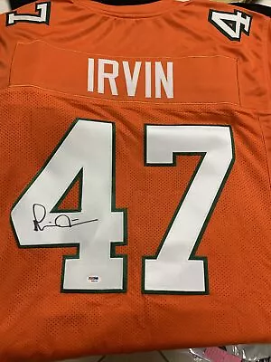 Michael Irvin Autographed/ Signed Miami Hurricanes College Jersey - PSA • $26