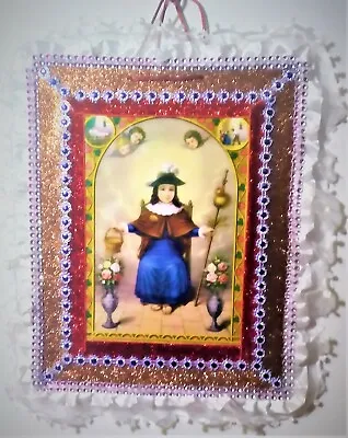 $15.99 • Buy Santo Nino De Atocha Cuadro Adornado En Glitter/picure Frame Handmade On Glitter