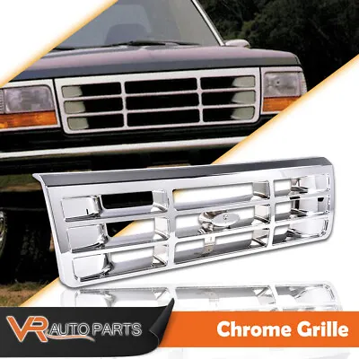 Chrome Front Bumper Mesh Grille Fit For 92-96 Ford F-150 92-97 F-250 97 F350 • $59.97