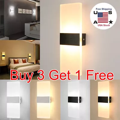 Modern LED Wall Lighting Up Down Cube Bedroom Sconce Lamp Fixture Indoor • $15.69