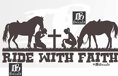 Cowboy Cowgirl Horse Christian Rodeo Cross Car Truck Window Vinyl Decal Sticker • $32.09