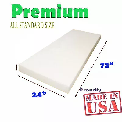 $21.99 • Buy High Density Seat Upholstery Foam Cushion Replacement  Per Sheet 24  X 72  USA