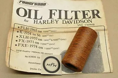 Vtg NOS Harley Davidson FLH XLH FX FXE K Vee Twins Oil Filter Element Cartridge • $14.99