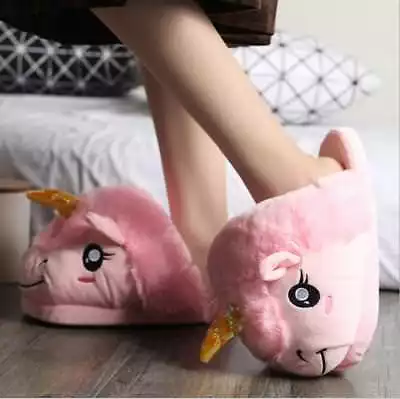 Unicorn Adult Character Pink Lady Winter Slippers - One Size 28cm • $30