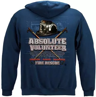 Absolute Volunteer Firefighter Blue Print Hoodie Sweatshirt By Erazor Bits • $49.95