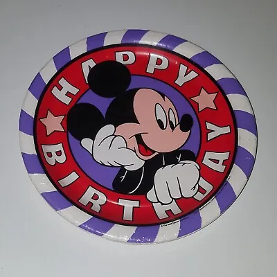 VTG Mickey Mouse Happy Birthday Paper Plates Party Supplies 9  Deep Dish Disney • $8.46