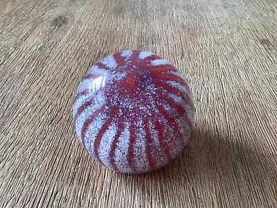 Lovely Mdina Glass Paperweight Sea Urchin Orange & White Malta Signed • £14.99