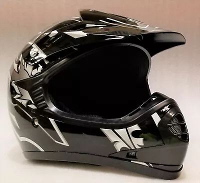 Motocross Helmet Kids Youth XS S M L XL BLACK Aust. Std Dirt Bike Quad • $68.95