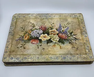 Vintage Pimpernel Cork Backed Placemats Spring Floral England Set 6 • $22