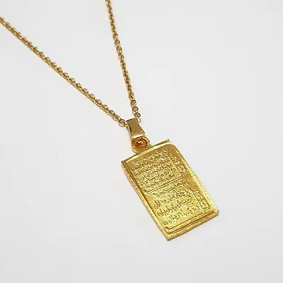 4 Qul Pendant Gold Chain Islamic Jewelry Allah Necklace Sura • £16.09