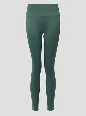 Ladies Gym Sports Leggings  Green Mesh Panel Leggings Back Zip Pocket For Mobile • £6