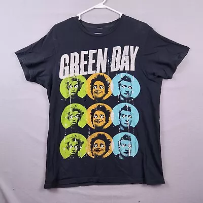 Green Day Shirt Men's Large Black Band Concert Tour Bay Island Vintage 90s • $20