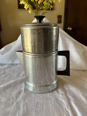 Vintage Comet Coffee Pot Aluminum 7 Cup Drip Maker Stovetop Camping USA • $12.99