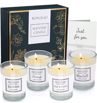 Rongrao Scented Candle Luxury Orange Jasmine Bluebell Pear Easter 🐣 4 Candles • £15