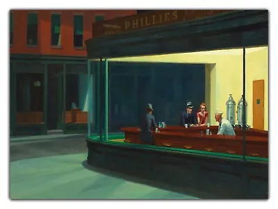 Edward Hopper Nighthawks Canvas Wall Art Picture Print • £20.95