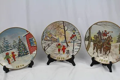 Gorham 1st 2nd 3rd Edition Collector Plate 1974 1975 1976 Dom Mingolla Christmas • $29.99