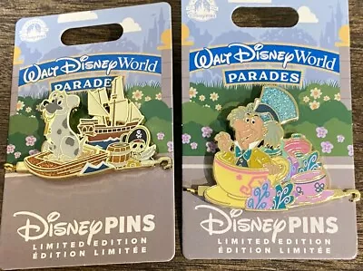 Disney WDW Parades Feb March Float 2 Pins Pirates Caribbean Dog Mad Hatter Pin • $52