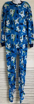 Circo Boy's Snowboarding Monster Soft Fleece Footed Pajamas Medium • $12.99