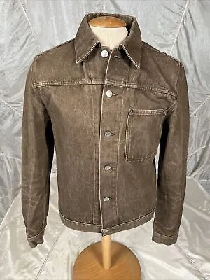 Helmut Lang Archive 2004 Brown Vintage Sanded Denim Jacket Made In Italy Medium • $295