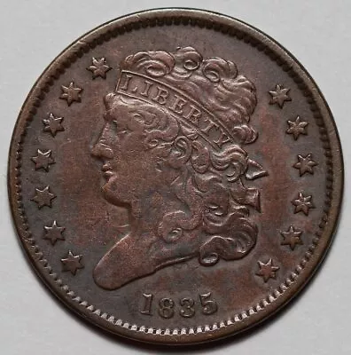 1835 Classic Head Half Cent - Rotated Die - US 1/2c Copper Penny Coin - L44 • $105.99