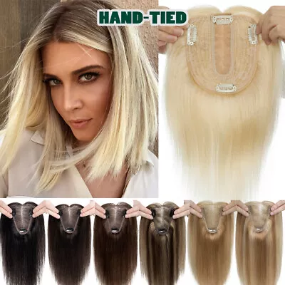 100% Remy Human Hair Topper Bangs Toupee Clip In Hairpiece Extension For Women • $41.96