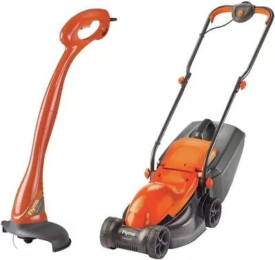 £110 • Buy New Flymo Chevron 32 Wheeled Lawn Mower 1000W + Mini Trim Strimmer Multi Pack 