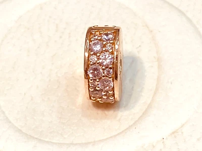 $49 • Buy Authentic Pandora Rose Gold MET Pink CZ Shining Elegance Clip Charm  781817