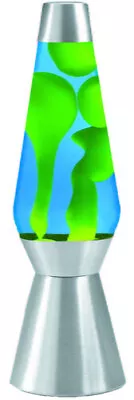 Lava® Lamp Grande 27'' Yellow Wax/Blue Liquid/Silver Base & Cap [New ] Decor • $114.99