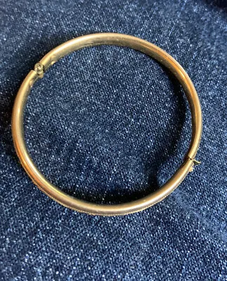Vintage Baby Child’s Bangle Bracelet Puffed Gold Plated ? No Marking Hinged • $19.99