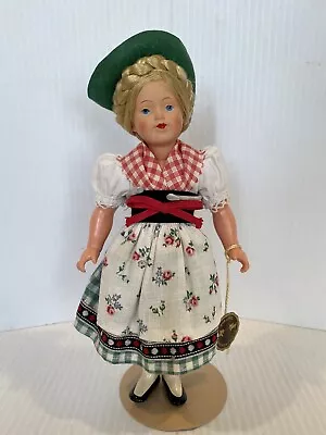 Vintage German Doll Trachten Puppen Costume Blonde Braids Mitzi  No 187 • $26.99