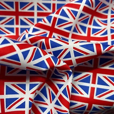 100% Cotton Union Jack Flags Fabric Bunting Quilting Patchwork Rose&Hubble 112cm • £1.99