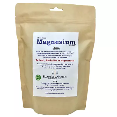 ZECHSTEIN MAGNESIUM CHLORIDE FLAKES 500g PACK OF ULTRA PURE ZECHSTEIN MAGNESIUM • £7.95