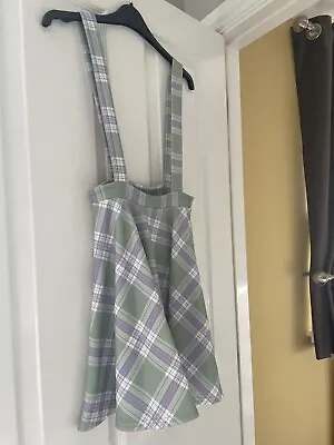 £6.75 • Buy ASOS Design Green Plaid Pinafore Dress Size 8
