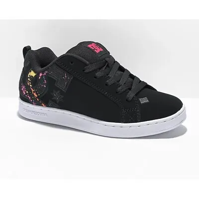 DC Court Graffik Black & Paint Splatter Skate Shoes Size: 10 NIB • $85